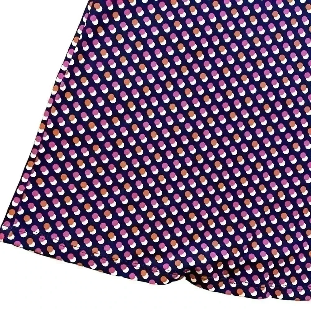 Michael Kors Medium Navy Blue Pink Circle Print Skater Dress - Picture 10 of 13